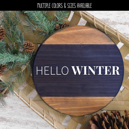 Thin Hello Serif Winter Vinyl Decal - Hello Winter Vinyl Sticker - Hello Winter Sticker - Hello Winter Decal - Christmas Decal -Winter Decal