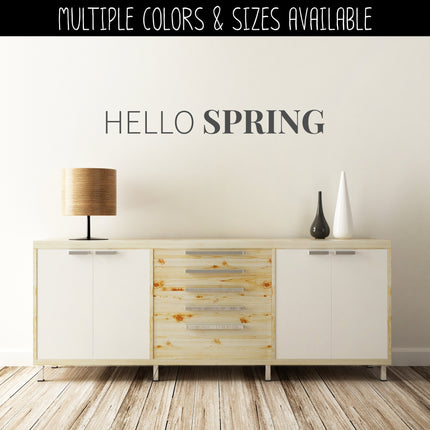 Thin Hello Serif Spring Vinyl Decal - Hello Spring Vinyl Sticker - Hello Spring Sticker - Hello Spring Decal - Hello Spring Sticker - Spring