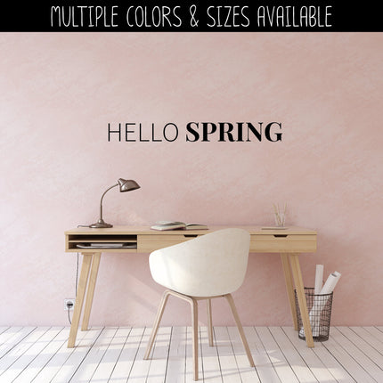 Thin Hello Serif Spring Vinyl Decal - Hello Spring Vinyl Sticker - Hello Spring Sticker - Hello Spring Decal - Hello Spring Sticker - Spring