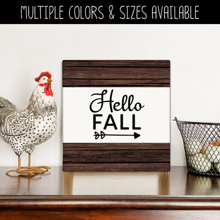 Hello Fall Cursive w/Arrow Vinyl Decal - Hello Fall Vinyl Sticker - Hello Fall Sticker - Hello Fall Decal -Hello Autumn Decal-Autumn Sticker