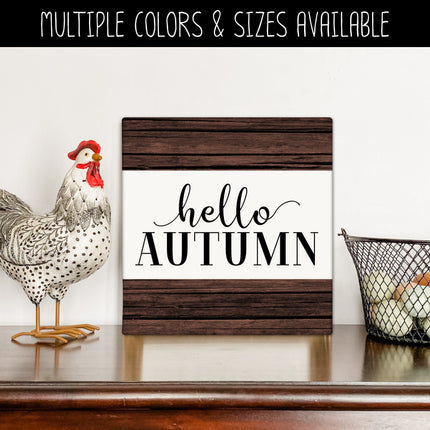 Hello Autumn Cursive w/Tails Vinyl Decal - Hello Autumn Vinyl Sticker - Hello Autumn Sticker - Hello Autumn Decal - Hello Fall Decal - Fall