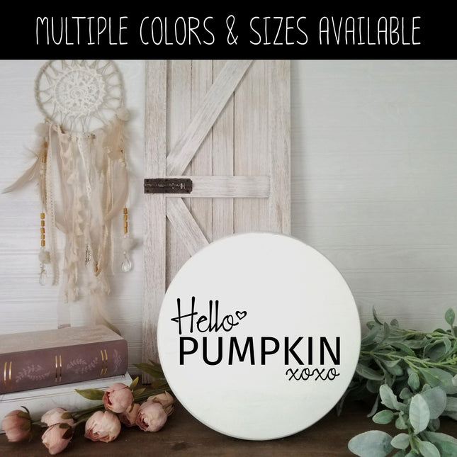 Hello Pumpkin w/Hugs & Kisses Vinyl Decal - Hello Pumpkin Vinyl Sticker - Hello Pumpkin Sticker - Hello Pumpkin Decal - Hello Fall - Autumn