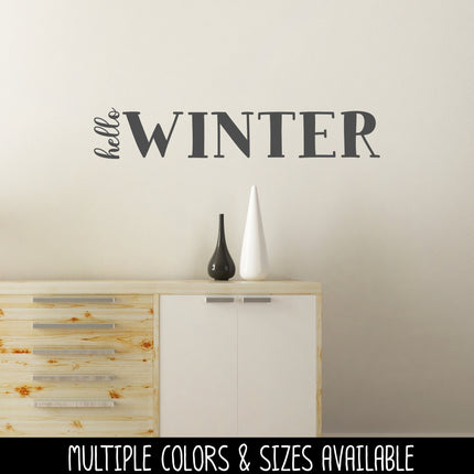 Vertical Hello Horizontal Winter Vinyl Decal - Hello Winter Vinyl Sticker - Hello Winter Sticker - Hello Winter Decal - Christmas Decal