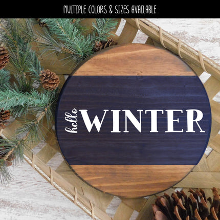 Vertical Hello Horizontal Winter Vinyl Decal - Hello Winter Vinyl Sticker - Hello Winter Sticker - Hello Winter Decal - Christmas Decal