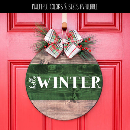 Vertical Hello Horizontal Winter Vinyl Decal - Hello Winter Vinyl Sticker - Hello Winter Sticker - Hello Winter Decal - Christmas Decal