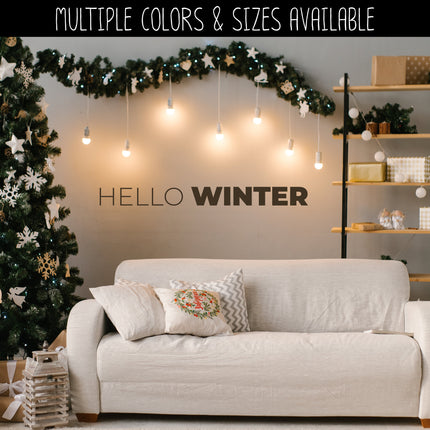 Thin Hello Bold Winter Vinyl Decal - Hello Winter Vinyl Sticker - Hello Winter Sticker - Hello Winter Decal - Christmas Decal - Winter Decal