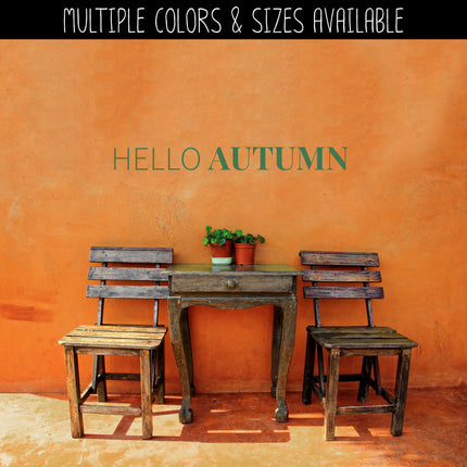 Thin Hello Serif Autumn Vinyl Decal - Hello Autumn Vinyl Sticker - Hello Autumn Sticker - Hello Autumn Decal - Hello Fall Decal - Fall Decal