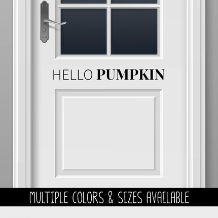 Thin Hello Serif Pumpkin Vinyl Decal - Hello Pumpkin Vinyl Sticker - Hello Pumpkin Sticker - Hello Pumpkin Decal - Hello Fall Decal - Autumn
