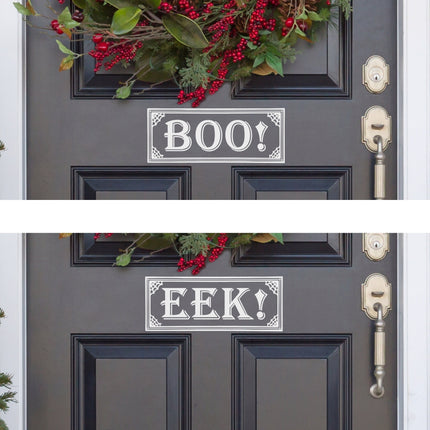 Framed Boo! and Eek! Vinyl Decal Set- Boo! and Eek! Sticker Set - Halloween Decal - Halloween Sticker - Boo Decal - Eek Decal - Boo Sticker