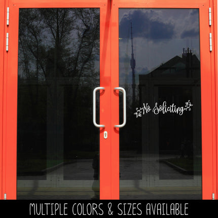 Floral No Soliciting Vinyl Decal - Floral No Soliciting Vinyl Sticker - No Soliciting Door Decal - No Soliciting Decal - No Soliciting Sign