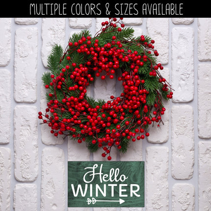 Hello Winter w/ Arrow Vinyl Decal - Hello Winter Vinyl Sticker - Hello Winter Sticker - Hello Winter Decal - Christmas Decal - Winter Decal
