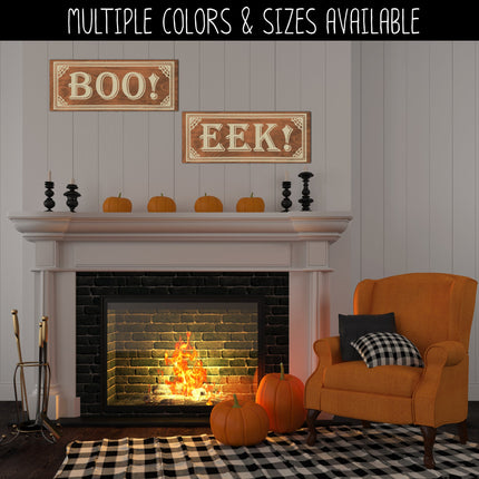 Framed Boo! and Eek! Vinyl Decal Set- Boo! and Eek! Sticker Set - Halloween Decal - Halloween Sticker - Boo Decal - Eek Decal - Boo Sticker