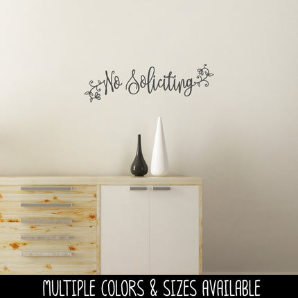 Floral No Soliciting Vinyl Decal - Floral No Soliciting Vinyl Sticker - No Soliciting Door Decal - No Soliciting Decal - No Soliciting Sign