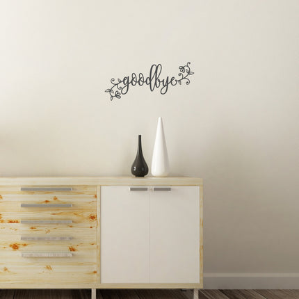 Floral Goodbye Heart Decal - Goodbye Sticker - Goodbye Front Door Decal - Goodbye Mailbox Decal - Goodbye Car Decal - Goodbye Wall Decal