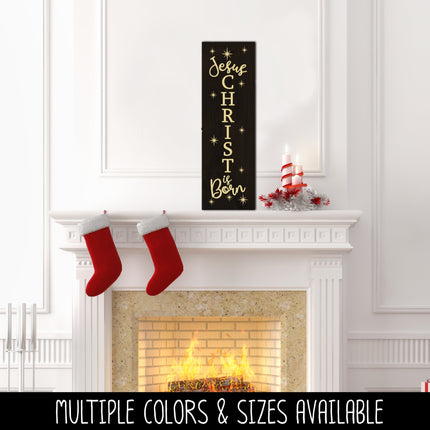 Vertical Jesus Christ Is Born Decal - Vertical Jesus Christ Is Born Sticker- Vertical Noel Decal - Vertical Christmas Decal - Holiday Decal