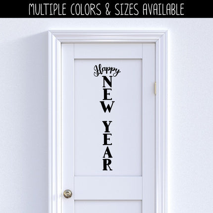 Vertical Happy New Year Decal - Vertical Happy New Year Sticker - New Year Decal - New Year Sticker - Holiday Decal - Holiday Sticker
