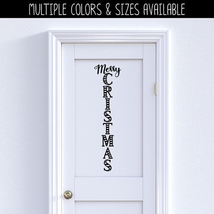 Vertical Striped Merry Christmas Decal - Vertical Merry Christmas Sticker - Christmas Decal - Christmas Sticker - Holiday Decal - Holiday