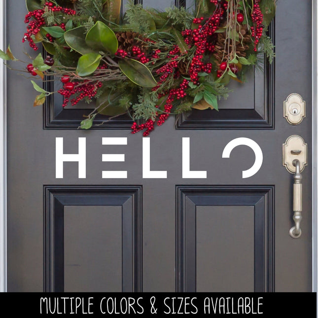 Modern Hello Vinyl Decal - Hello Vinyl Sticker - Hello Door Decal - Hello Car Decal - Hello Mailbox - Hello Door Sticker - Hello Sign
