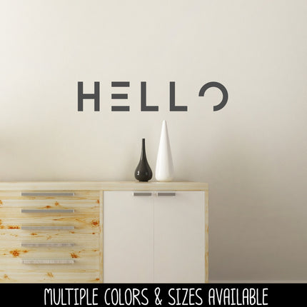 Modern Hello Vinyl Decal - Hello Vinyl Sticker - Hello Door Decal - Hello Car Decal - Hello Mailbox - Hello Door Sticker - Hello Sign