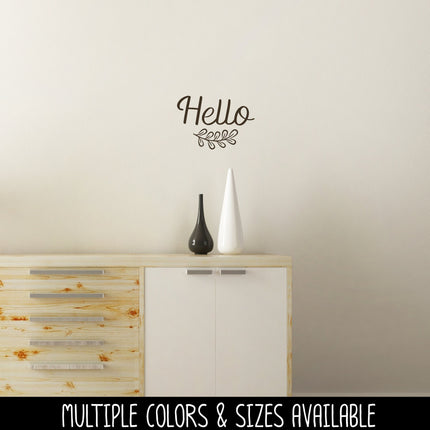 Hello with Leaves Vinyl Decal/Sticker