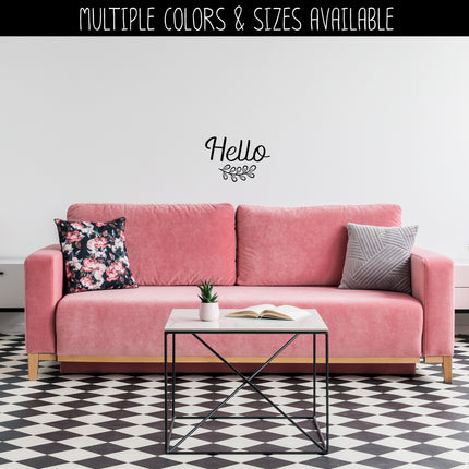 Hello with Leaves Vinyl Decal/Sticker