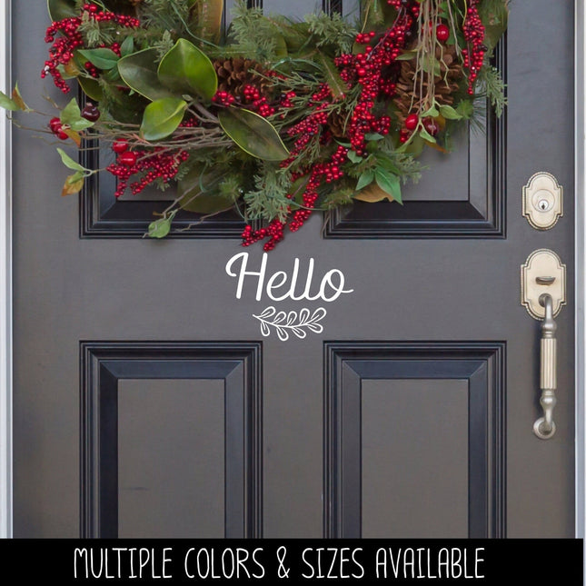 Hello with Leaves Vinyl Decal/Sticker