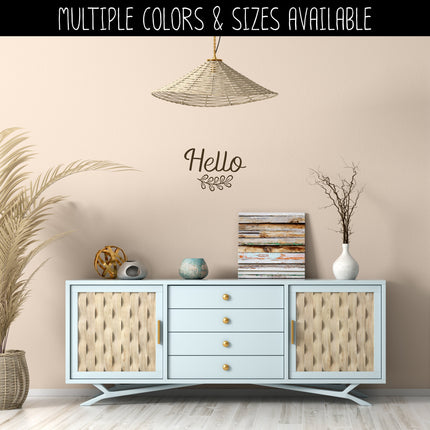 Hello with Leaves Vinyl Decal/Sticker