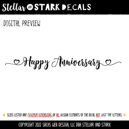 Happy Anniversary Vinyl Decal/Sticker
