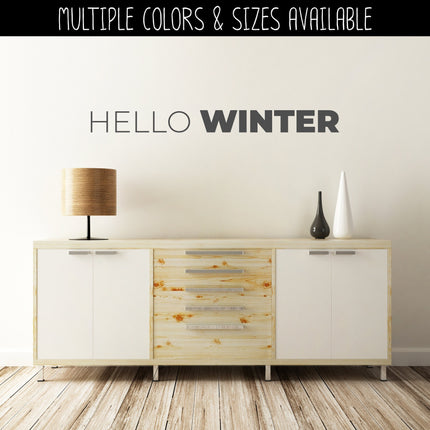 Thin Hello Bold Winter Vinyl Decal - Hello Winter Vinyl Sticker - Hello Winter Sticker - Hello Winter Decal - Christmas Decal - Winter Decal