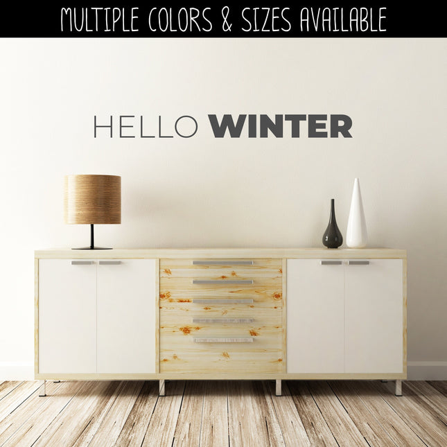 Thin Hello Bold Winter Vinyl Decal - Hello Winter Vinyl Sticker - Hello Winter Sticker - Hello Winter Decal - Christmas Decal - Winter Decal