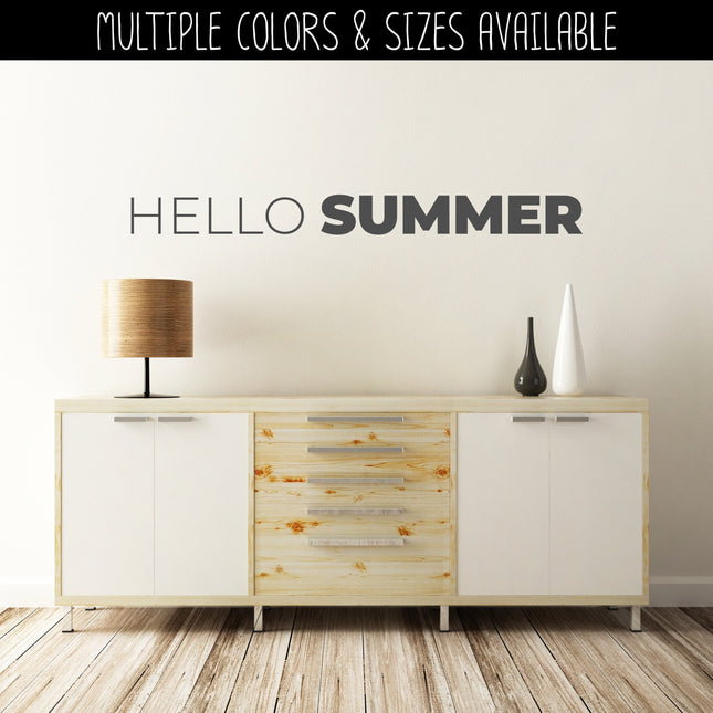 Thin Hello Bold Summer Vinyl Decal - Hello Summer Vinyl Sticker - Hello Summer Sticker - Hello Summer Decal - Hello Summer Sticker - Summer
