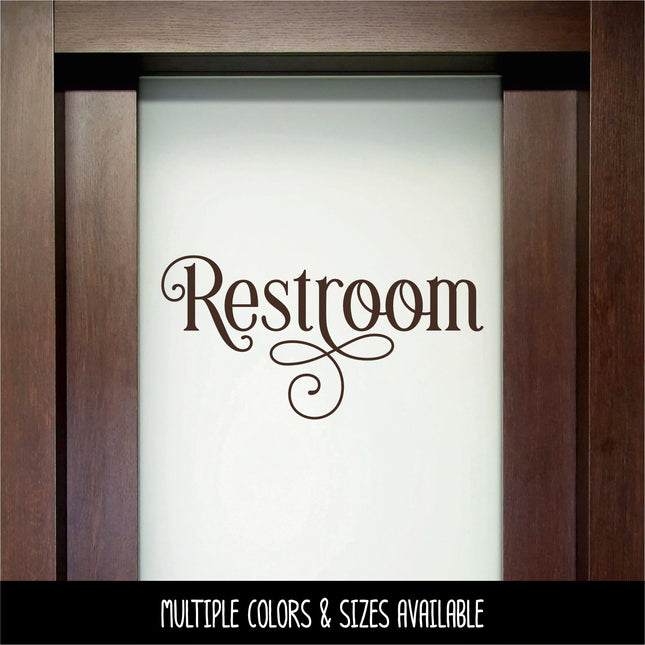 Ornamental Restroom Decal - Restroom Sticker - Restroom Door Decal -Restroom Door Sticker - Restroom Decor - Restroom Sign - Restroom Label