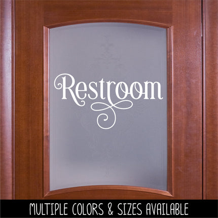 Ornamental Restroom Decal - Restroom Sticker - Restroom Door Decal -Restroom Door Sticker - Restroom Decor - Restroom Sign - Restroom Label