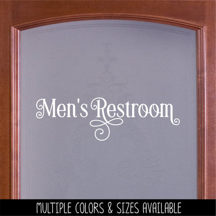 Ornamental Men's Restroom Decal - Men's Restroom Sticker - Men's Restroom Door Decal -Men's Restroom Sign - Men's Restroom Label - Bathroom