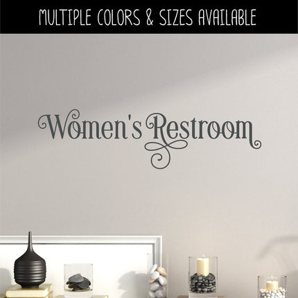 Ornamental Women's Restroom Decal - Women's Restroom Sticker - Women's Restroom Door Decal -Women's Restroom Sign - Women's Restroom Label