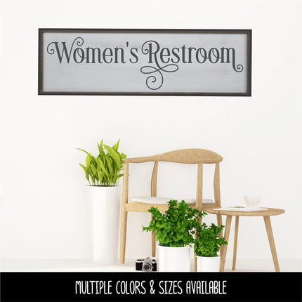Ornamental Women's Restroom Decal - Women's Restroom Sticker - Women's Restroom Door Decal -Women's Restroom Sign - Women's Restroom Label