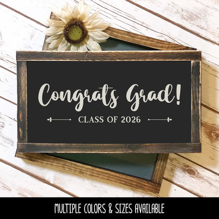 Congrats Grad! Class of 2026 Decal - Graduation Announcement Decal - Congratulations Graduate Sign - Senior 2026 Decal - Graduation Sticker
