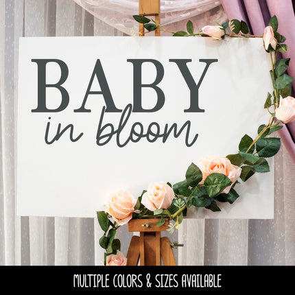 Baby in Bloom Decal - Baby in Bloom Sticker - Baby in Bloom Sign - Baby Shower- Wall Mural - Door Decal - Baby Announcement - New Mother