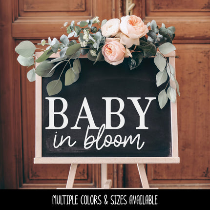 Baby in Bloom Decal - Baby in Bloom Sticker - Baby in Bloom Sign - Baby Shower- Wall Mural - Door Decal - Baby Announcement - New Mother