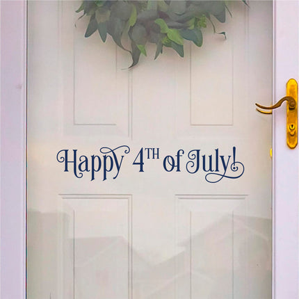Ornamental Happy 4th of July Decal, 4th of July Sticker, Patriotic Sign, America Door Decal, USA Wall l, Independence Day, American Pride
