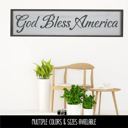 Decorative God Bless America Decal, 4th of July, Patriotic Sign, America, USA, Independence Day, American Pride, God Bless America Sticker