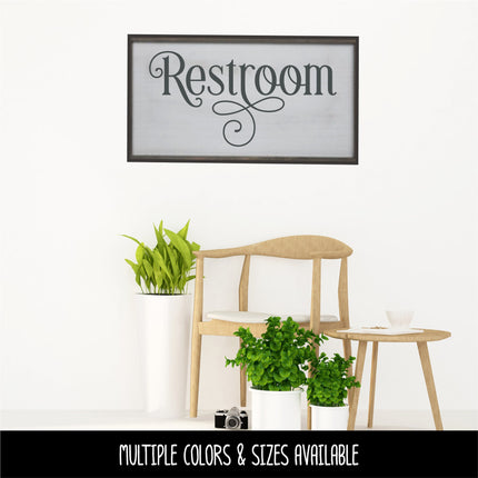 Ornamental Restroom Decal - Restroom Sticker - Restroom Door Decal -Restroom Door Sticker - Restroom Decor - Restroom Sign - Restroom Label