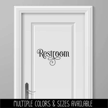 Ornamental Restroom Decal - Restroom Sticker - Restroom Door Decal -Restroom Door Sticker - Restroom Decor - Restroom Sign - Restroom Label