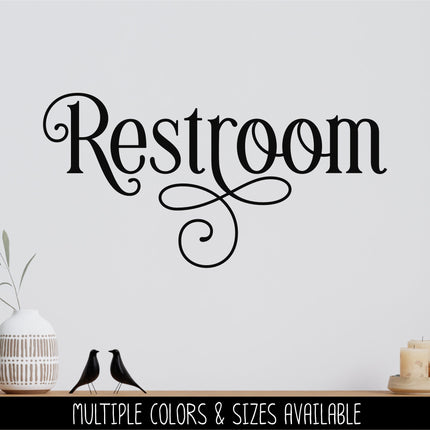 Ornamental Restroom Decal - Restroom Sticker - Restroom Door Decal -Restroom Door Sticker - Restroom Decor - Restroom Sign - Restroom Label