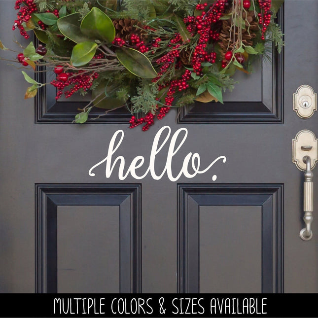 Hello with tails Decal - Hello Vinyl Sticker - Hello Door Decal - Hello Wall Decal - Hello Sign - Hello Door Sticker - Hello Front Door