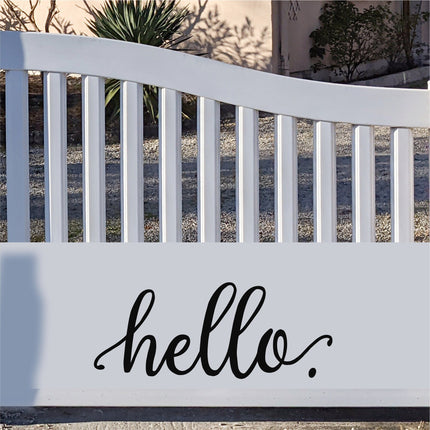 Hello with tails Decal - Hello Vinyl Sticker - Hello Door Decal - Hello Wall Decal - Hello Sign - Hello Door Sticker - Hello Front Door