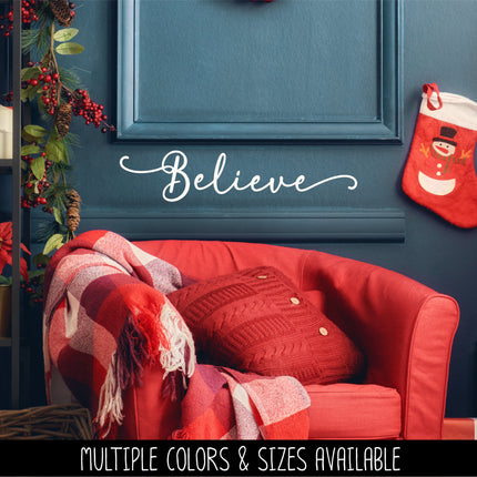 Cute Believe Decal - Believe Car Decal - Believe Sticker - Believe Wall Vinyl Decal - Believe Laptop Sticker - Believe Mug Decal-Christmas
