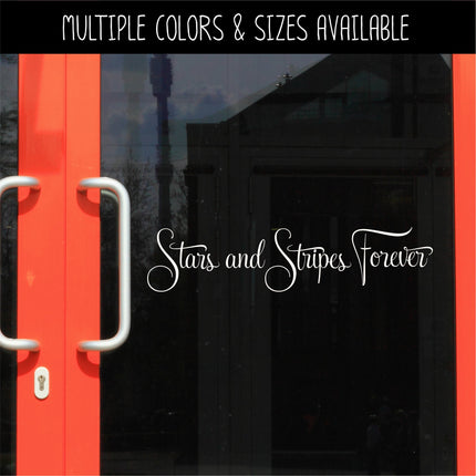 Cursive Stars and Stripes Decal, 4th of July, Patriotic Sign, America, USA, Independence Day, American Pride, Stars and stripes Sticker