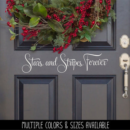 Cursive Stars and Stripes Decal, 4th of July, Patriotic Sign, America, USA, Independence Day, American Pride, Stars and stripes Sticker