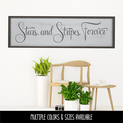 Cursive Stars and Stripes Decal, 4th of July, Patriotic Sign, America, USA, Independence Day, American Pride, Stars and stripes Sticker